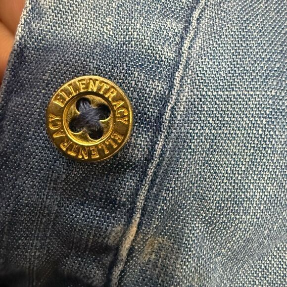 Ellen Tracy Women's Large Blue Lyocell Hi Low Short Sleeve Shirt Top Blouse - Picture 2 of 8